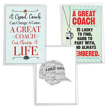Imagem de NobleWorks Pacote sortido de 3 cartões de agradecimento (treinador) com envelopes (3 modelos, 1 cada) Best Coach VC8126TYG-C1x3