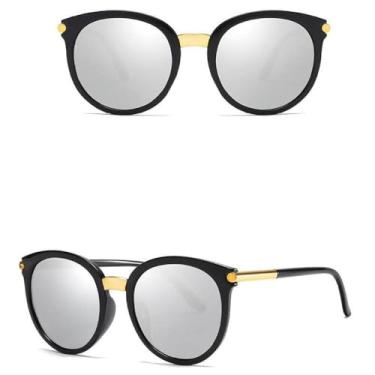 Imagem de Óculos de sol sexy olho de gato mulher espelho óculos de sol feminino lente redonda tons para senhoras óculos uv400,5, um tamanho