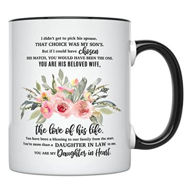 Imagem de YouNique Designs Caneca To Daughter In Law, 325 ml, presentes para a nora da sogra (alça preta)
