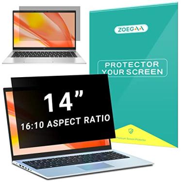 Imagem de ZOEGAA Tela de privacidade para laptop de 14 polegadas para proporção de 16:10, protetor antireflexo removível de 14 polegadas, protetor de filtro de luz azul compatível com Lenovo Hp, Dell, Acer
