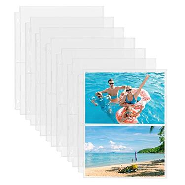 Imagem de Fabmaker Pacote com 30 capas para fotos para fichário de 3 anéis - (12 x 17 cm, para 120 fotos), protetores de página de fotos de arquivo, 12 x 17 cm, refil de álbum de fotos de plástico transparente, bolsos para fotos, cartões postais, sem ácido