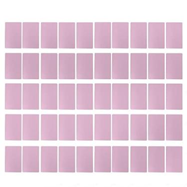 Imagem de Cartão de visita, 50 peças, gravação a , impermeável, resistente ao desgaste, cartão de visita de alumínio para escritório da empresa (ouro rosa)