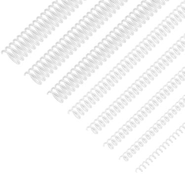Imagem de Pacote com 120 bobinas espirais de plástico para encadernação em espiral, 8 tamanhos diferentes, fios de encadernação espiral, bobinas, passo 4:1, 1/4 5/16 3/8 1/2 9/16 5/8 3/4 7/8 polegadas