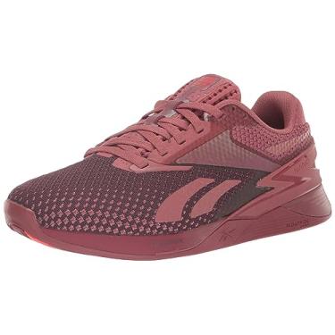 Imagem de Reebok Tênis feminino Nano X3 Mesh Lifestyle casual e moderno, Sedona Rose/Maroon/Neon Cherry, 40