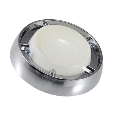 Imagem de Motoforti Capa de lâmpada de lente de moldura de luz de cúpula de carro, capa de lâmpada de lente de luz interior, para Ford para Mustang 1967-1970, plástico, com parafusos, tom prateado branco