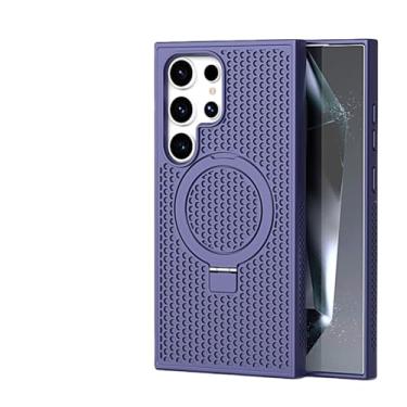 Imagem de Capa fosca para Samsung S24 S23 S22 Plus Ultra S23 FE Capa magnética para Samsung S23 Ultra 24 Plus Acessórios à prova de choque Capa para PC, roxa, para Samsung S24Ultra