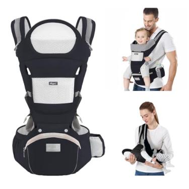 Imagem de Canguru Para Bebe,Alça De Transporte Multifuncional 6 e 1,Canguru Ergonomico Para Bebe,Adequado Para 0-36 Meses (Preto)