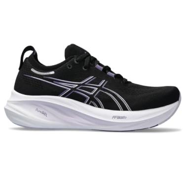 Imagem de ASICS Tênis de corrida feminino Gel-Nimbus 26, preto/roxo empoeirado, Preto/roxo empoeirado, 35