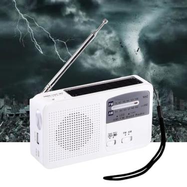 Imagem de Rádio de emergência com manivela, rádios solares AM FM portáteis com lanternas de LED para carregador de celular de emergência