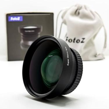 Imagem de FotoZ Lente de conversão macro profissional 10x de 49 mm, lente super macro, para Canon EOS M6 M50 Mark II M100 M200 R50 R100 com kit de lente EF-M 15-45 mm RF-S 18-45 mm