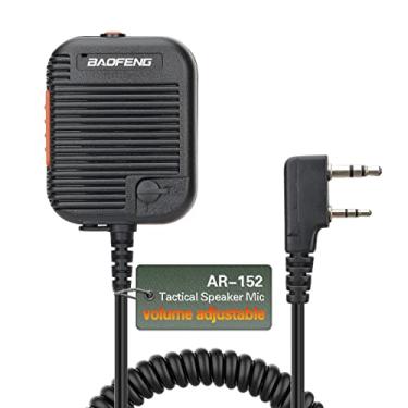 Imagem de Baofeng Walkie Talkie Microfone portátil de nível militar AR-152 com volume ajustável, microfone de ombro para rádio bidirecional BaoFeng DM-32 UV-32 AR-152 UV-5R BF-F8HP PRO DM-32 UV-32 Acessórios