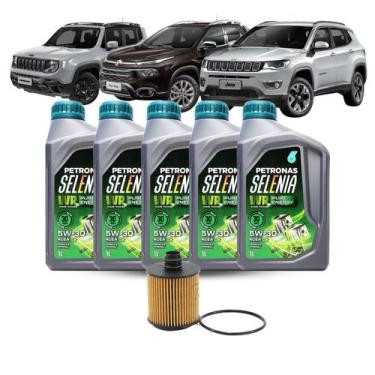 Imagem de Kit Troca De Óleo Renegade Toro Compass Diesel 2.0 - Selenia WR 5w30 -