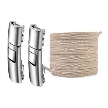 Imagem de Press Lock Shoelaces Without Ties Elastic Laces Sneaker Widened Flat No Tie Shoe Laces Kids Adult Shoelace For Shoes(Khaki)