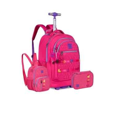 Imagem de Kit Mochila Rodinhas Rebecca Bonbon Lancheira E Estojo Box