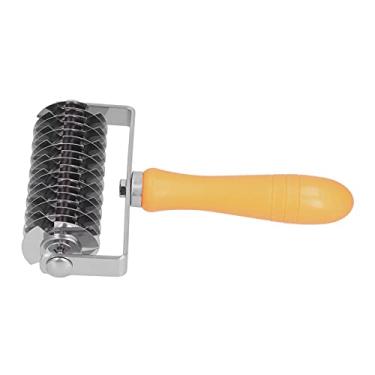 Imagem de Rolo de Aço Inoxidável da Treliça da Massa, Cortador do Rolo da Pizza do Cozimento Com Punho Plástico para a Crosta da Torta da Pastelaria, o Corte do Pão e Dos Biscoitos (Faca