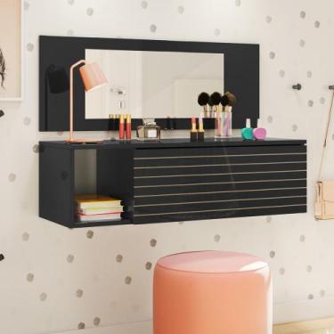 Imagem de Penteadeira Camarim Suspensa Make Up Joy Preta - Peternella