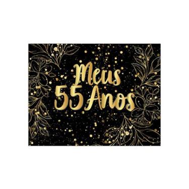 Imagem de Painel de Festa Horizontal 1,55 X 1,20 - Meus 55 Anos Efeito Brilhos D