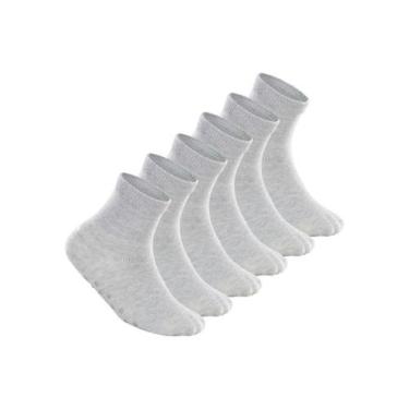 Imagem de Kit 6 Pares de Meias Bebê Antiderrapante Lupo 2041-032, Cinza
