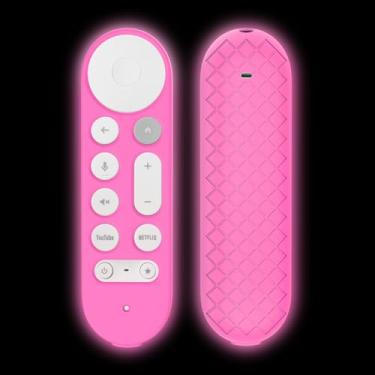 Imagem de JCMOYUTY Capa de substituição para controle remoto Glow para controle Google TV Streamer 4K, capa de silicone (rosa choque)