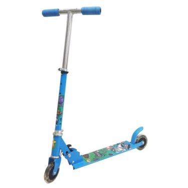 Imagem de Patinete Azul com Luz 2 Rodas Radical Dobrável Suporta 50kg - POP BRIN