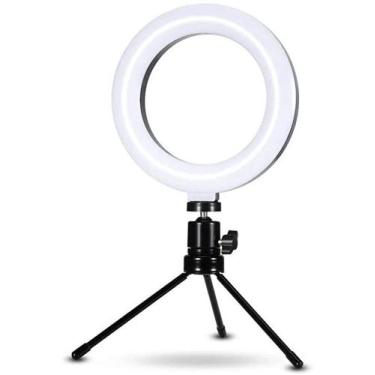 Imagem de Ring Light Iluminador 3 Cores 16cm Com Tripé 6p C Controle