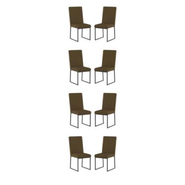 Imagem de Kit 8 Cadeiras Para Mesa De Jantar Base Industrial Preto Balaqui - Bal