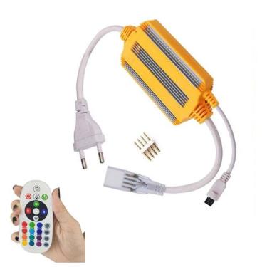 Imagem de Fonte Conector RGB Controle 100 Metros Fita de Led Mangueira Receptor 