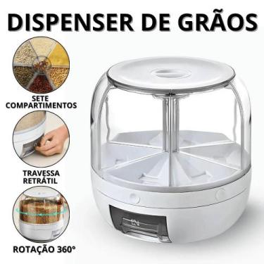 Imagem de Dispenser De Alimentos Giratório Dispensador De Arroz Rotativo Organiz