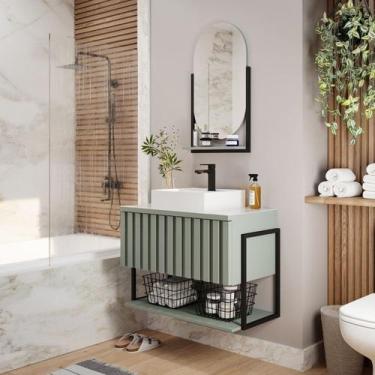 Imagem de Gabinete para Banheiro com Cuba 65cm MDF Helsing - MGM Móveis