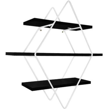 Imagem de Prateleira Tripla Estante Decorativa Livros Quarto Sala Losan Aço MDP 