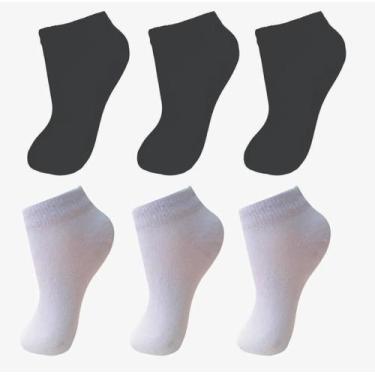 Imagem de Kit Com 12 Pares De Meias Infantil Juvenil Unissex - Naimus, Branco, P