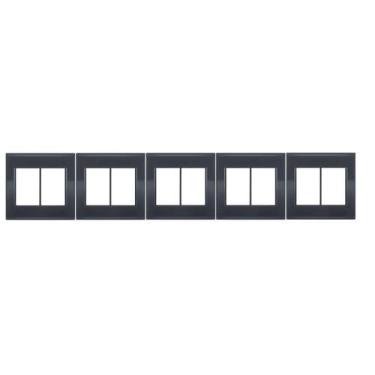 Imagem de Kit 5 Placa 4x4 6 Postos Preto Liz - Tramontina