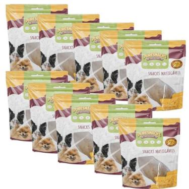 Imagem de Kit 10 Petisco Cachorro Orelha Bovina Snacks Puresnacks