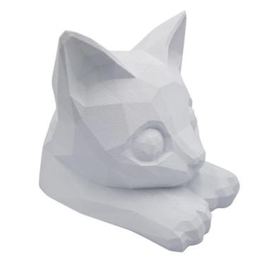 Imagem de Decoração Cabeça de Gato 12,5cm - Garcia 3D, Branco