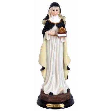 Imagem de Imagem Santa Edwiges Resina Importada Religiosa 22cm - Zona Livre