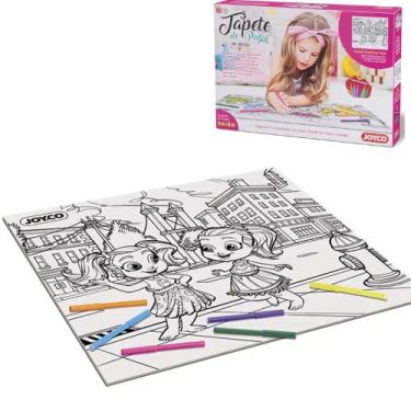 Imagem de Tapete Infantil de Pintar  Colorir Arte 60 x 68cm Com Canetinhas - Lav