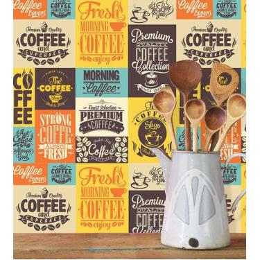 Imagem de Azulejo Adesivo Lavávels Retro Vintage Bom Café - Papel e Parede