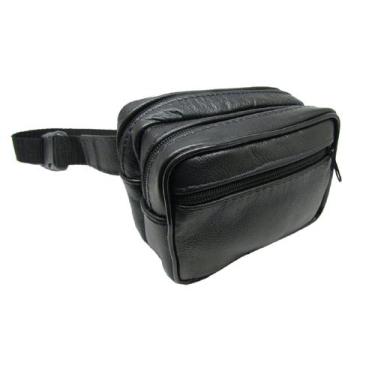 Imagem de Pochete Bolsa Masculina Motoqueiro Couro De Genuíno Pequena - FN Couro
