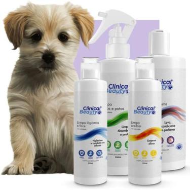 Imagem de Kit Completo Shampoo Condicionante, Limpa Pelos, Limpa Orelhas e Limpa