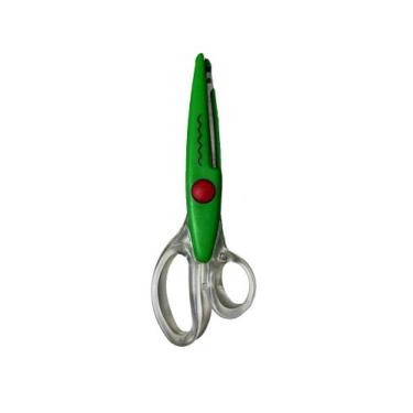 Imagem de Tesoura Escolar de Picotar Corte Zig Zag CIS Cor a Escolha, Verde