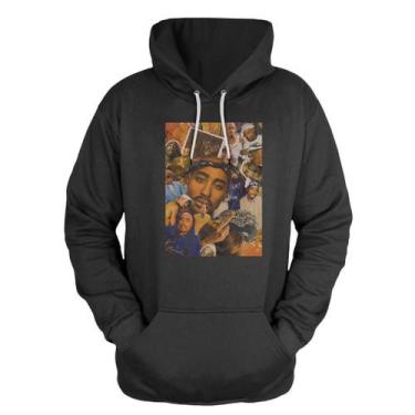 Imagem de Blusa De Frio Moletom Canguru Com Capuz 2PAC - MP Moda Masculina, Pret