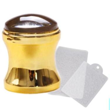 Imagem de Kit carimbo placa e raspador dourado c/ zoom - MIX DA JO