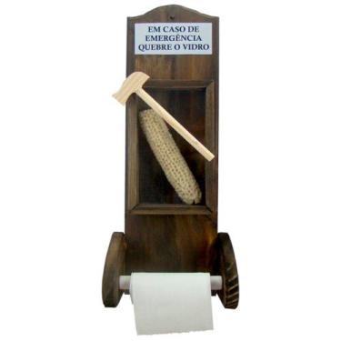 Imagem de Suporte Porta Papel Higiênico Divertido SOS - Quebre o Vidro - Retrofe