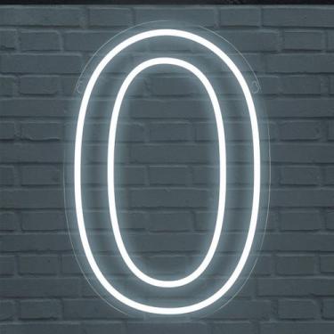 Imagem de Painel Led Neon Número Luminoso 0 Zero 60cm Decoração Festa - letreiro