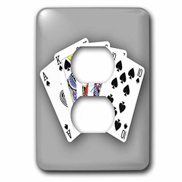 Imagem de 3dRose lsp_218691_6"Poker Royal Flash Spade Cinza Popular Imagem 2 Plug Outlet Cover