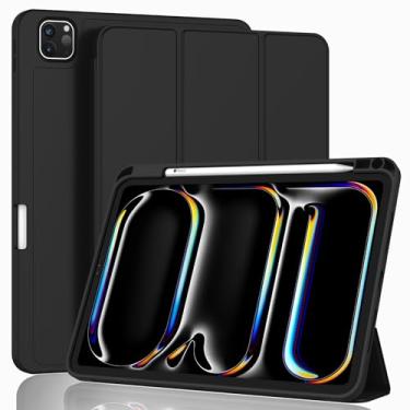 Imagem de ZryXal Nova capa para iPad Pro de 13 polegadas M4 (modelo 2024, 7ª geração) com suporte para lápis, capa inteligente para iPad [suporta Pencil Pro e Pencil (USB-C)], suporta Touch ID e