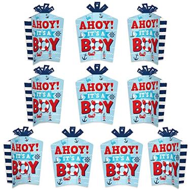 Imagem de Big Dot of Happiness Ahoy It’s a Boy - Table Decorations - Nautical Baby Shower Fold and Flare Centerpieces - 10 Count