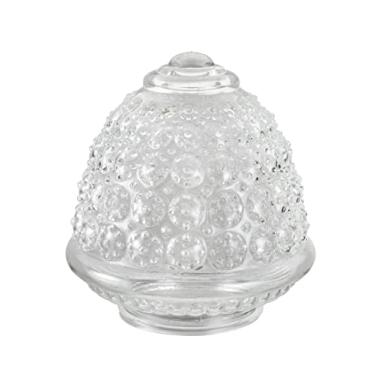 Imagem de Aspen Creative 23602-01, sombra de vidro de abacaxi transparente para luminária/pingente/lâmpada de parede, 13 cm de diâmetro x 14 cm de altura / encaixe 8 cm de altura