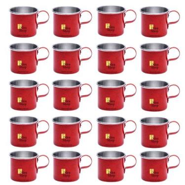 Imagem de Kit 20 Canecas Coloridas Xícaras Retrô Em Alumínio Café Chá - DI ALUMÍ