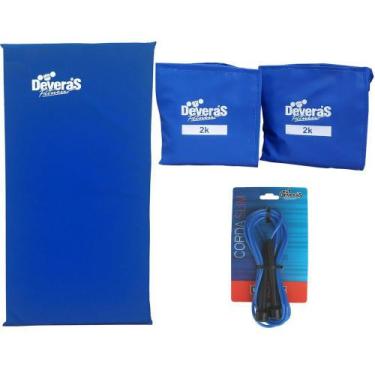 Imagem de Kit Acessorios para ginastica treino em casa corda de pular + peso per